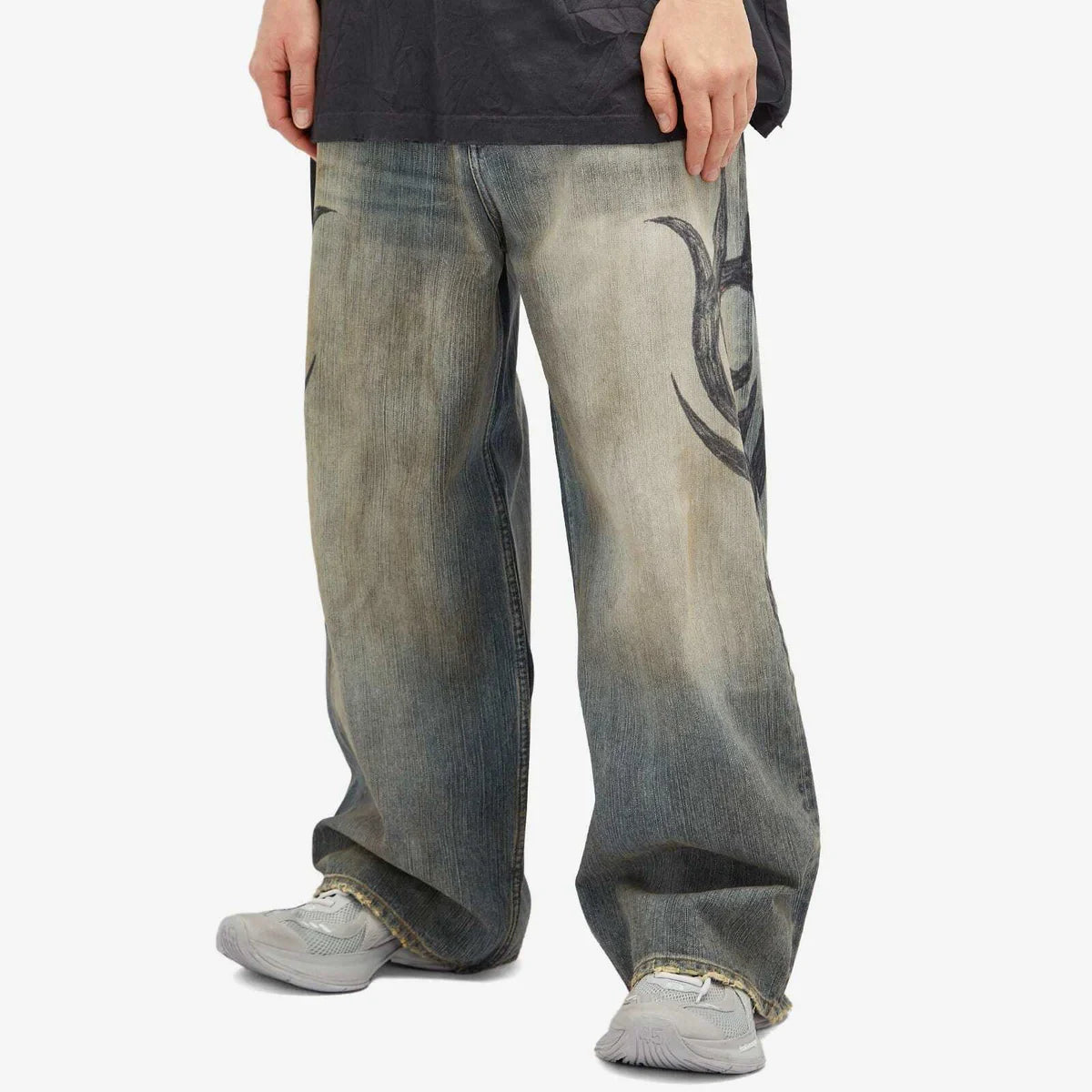 VandalNova™ Faded Baggy Tribal Style Jeans