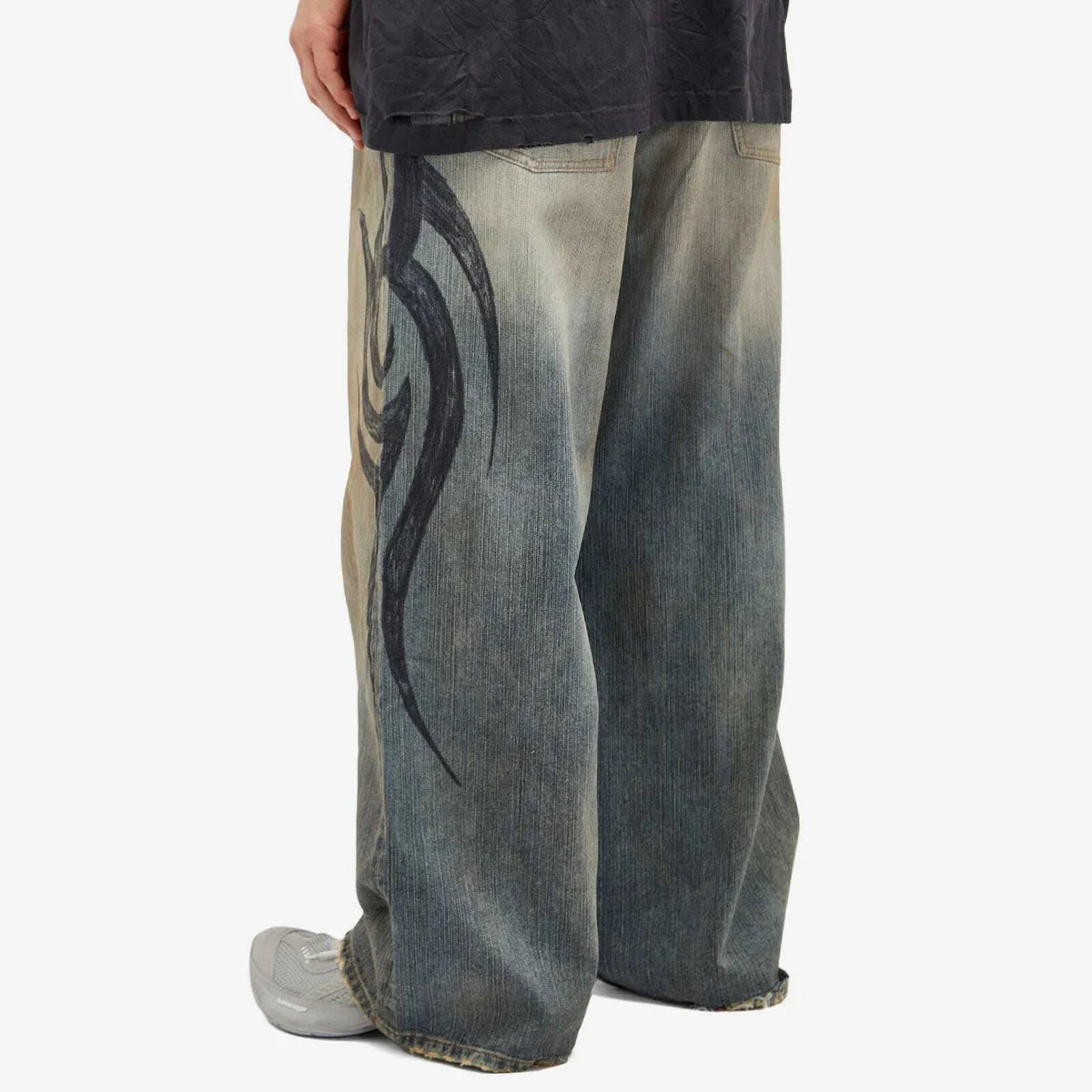 VandalNova™ Faded Baggy Tribal Style Jeans