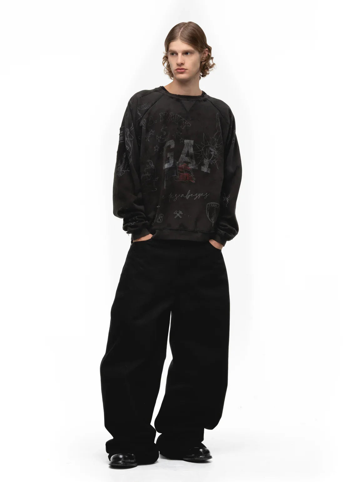 VandalNova™ Black Baggy Jeans